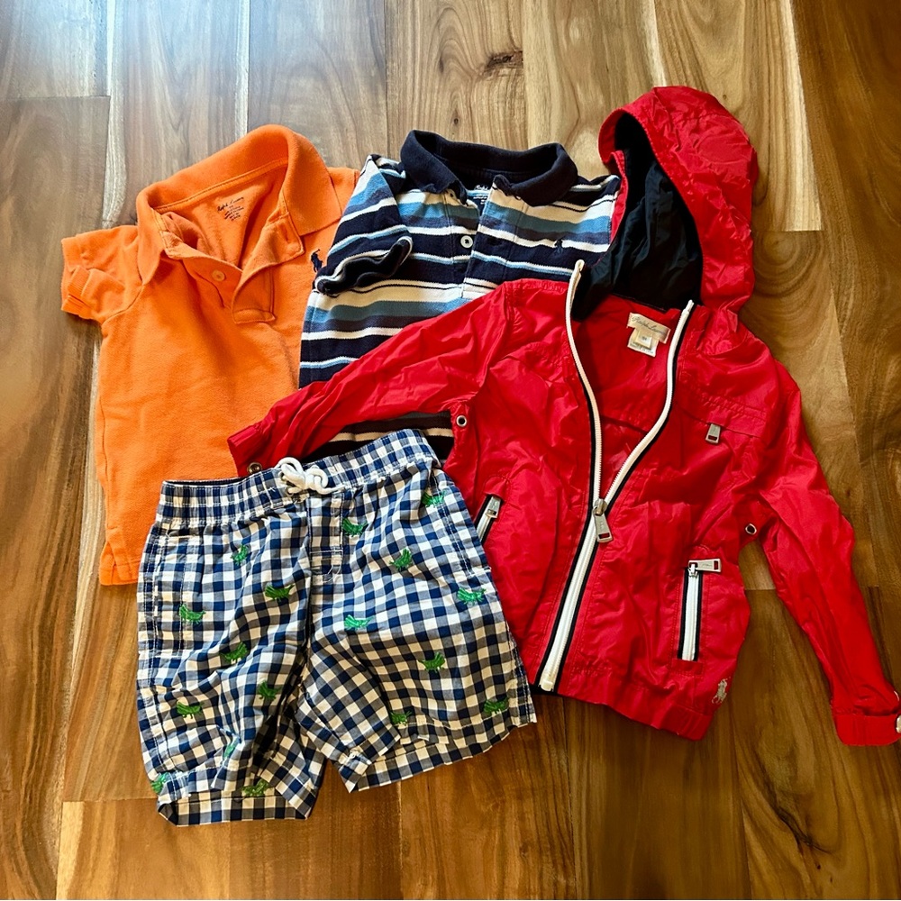 Polo Ralph Lauren 18 month lot bundle shorts top raincoat